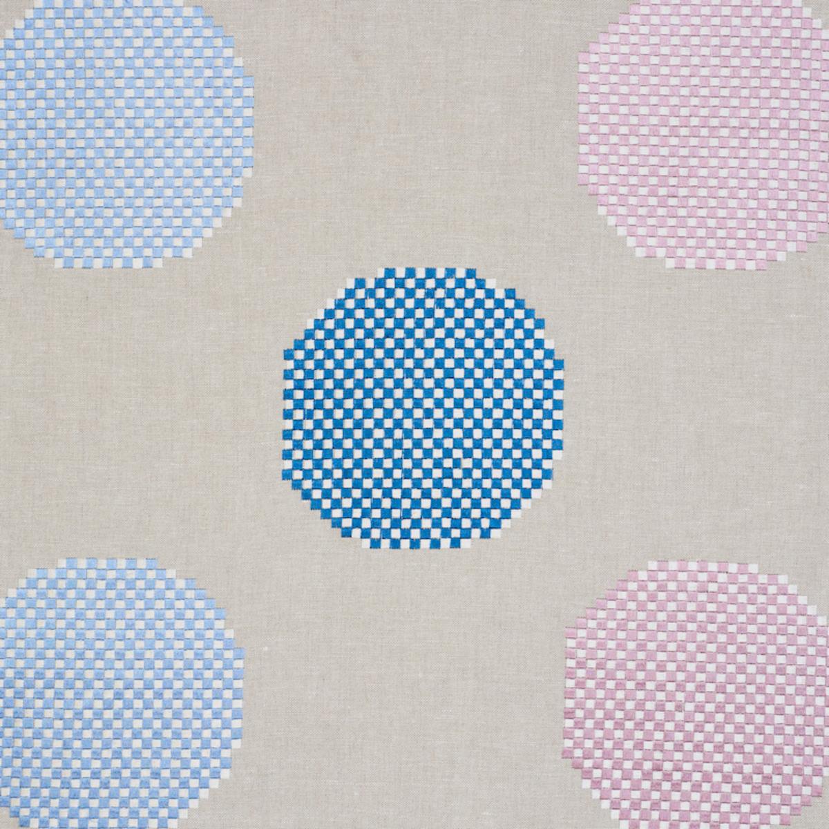 SCHUMACHER Hansen Embroidery BLUE & LILAC FABRIC | Atlanta Fabrics