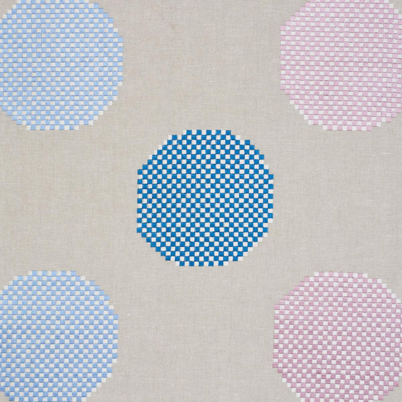 SCHUMACHER Hansen Embroidery BLUE & LILAC FABRIC | Atlanta Fabrics
