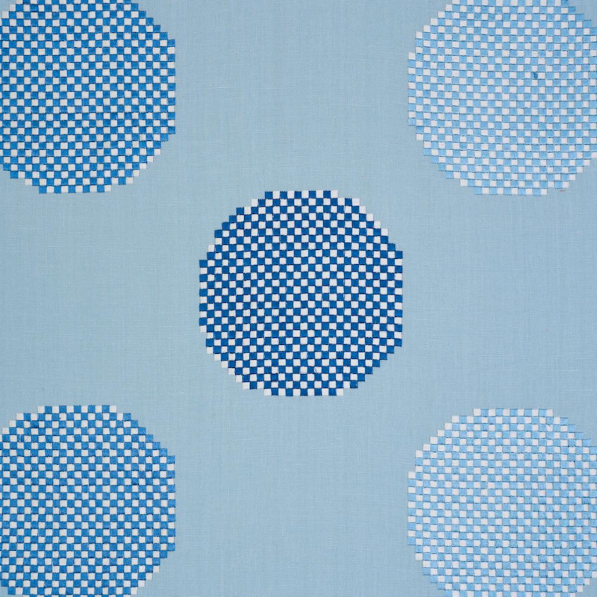 SCHUMACHER Hansen Embroidery BLUE FABRIC | Atlanta Fabrics