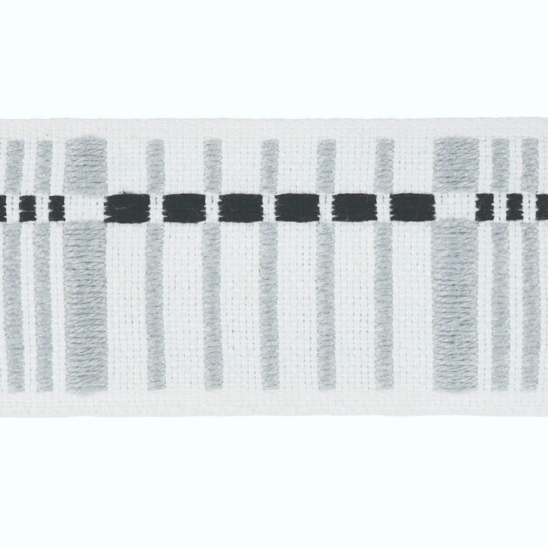 Schumacher CARMO TAPE MEDIUM SILVER & BLACK Trim | Atlanta Fabrics