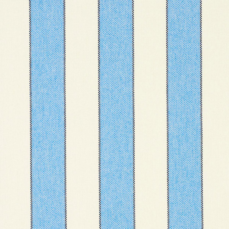 SCHUMACHER BLUMONT STRIPE INDOOR/OUTDOOR BLUE FABRIC | Atlanta Fabrics