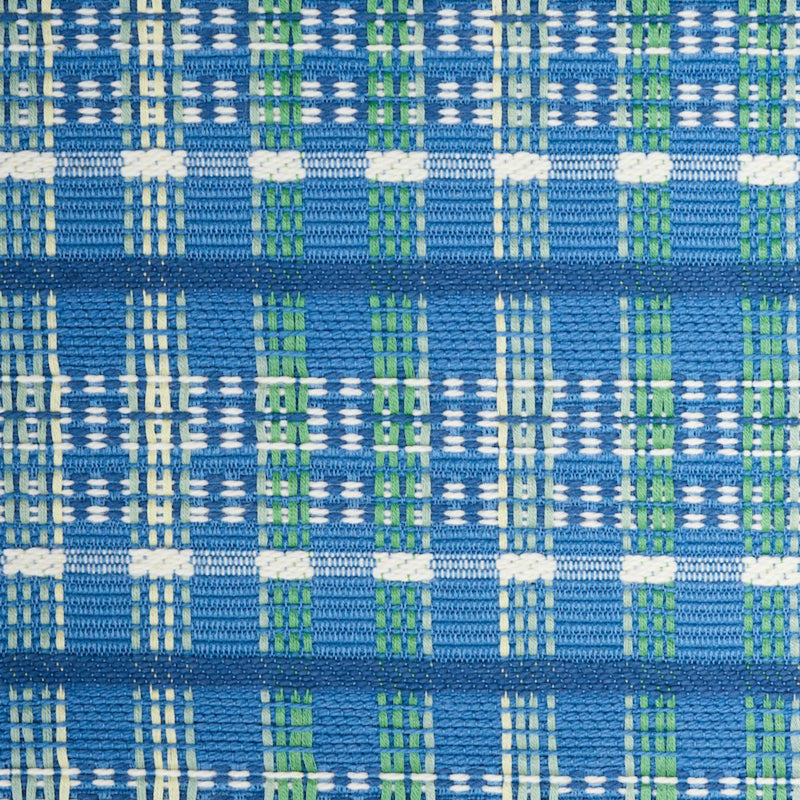 SCHUMACHER ZEALAND CHECK PEACOCK FABRIC | Atlanta Fabrics