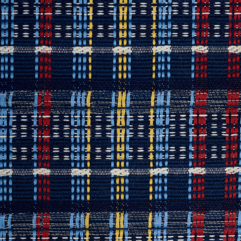SCHUMACHER ZEALAND CHECK NAVY MULTI FABRIC | Atlanta Fabrics