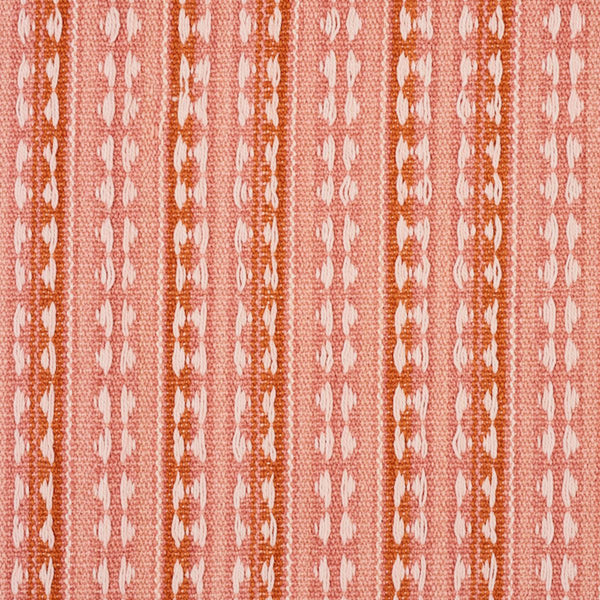SCHUMACHER TARNBY STRIPE CORAL FABRIC | Atlanta Fabrics