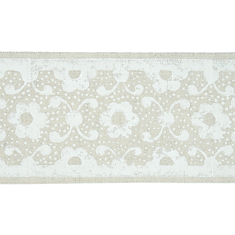 Schumacher BRINDA HAND BLOCKED TAPE IVORY Trim | Atlanta Fabrics