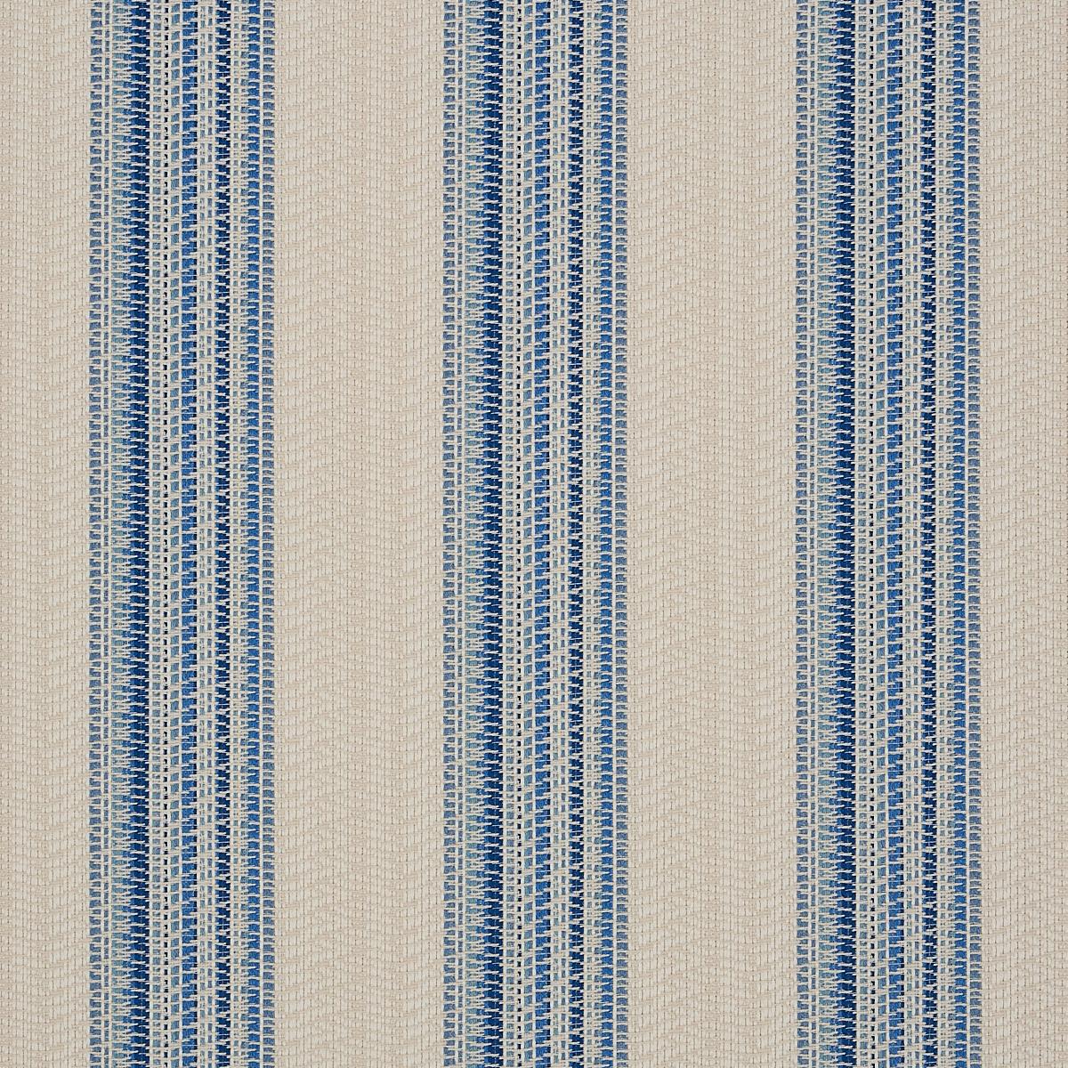 SCHUMACHER BENDITA STRIPE INDOOR/OUTDOOR BLUE FABRIC | Atlanta Fabrics