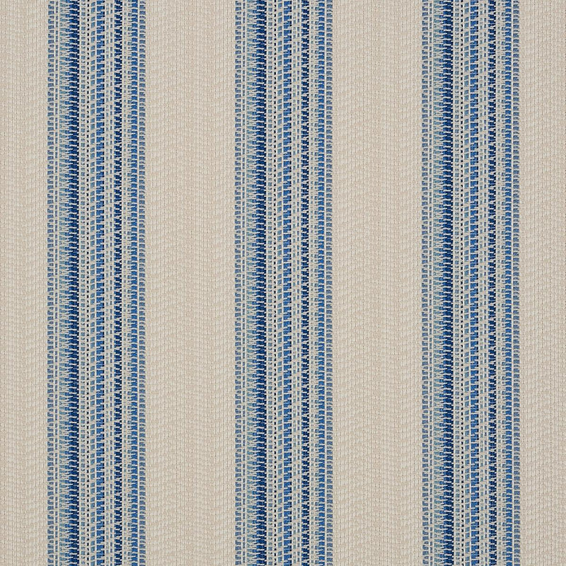 SCHUMACHER BENDITA STRIPE INDOOR/OUTDOOR BLUE FABRIC | Atlanta Fabrics
