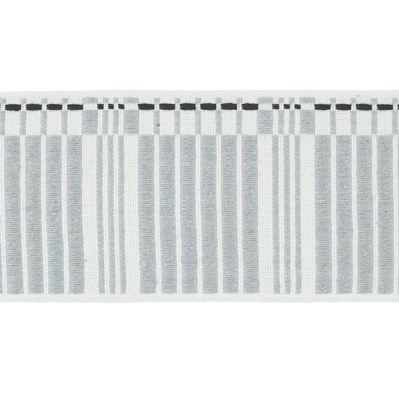 Schumacher CARMO TAPE WIDE SILVER & BLACK Trim | Atlanta Fabrics