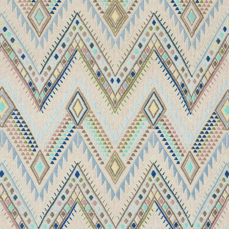 Schumacher COYOLATE HAND WOVEN BROCADE ARCTIC Fabric | Atlanta Fabrics
