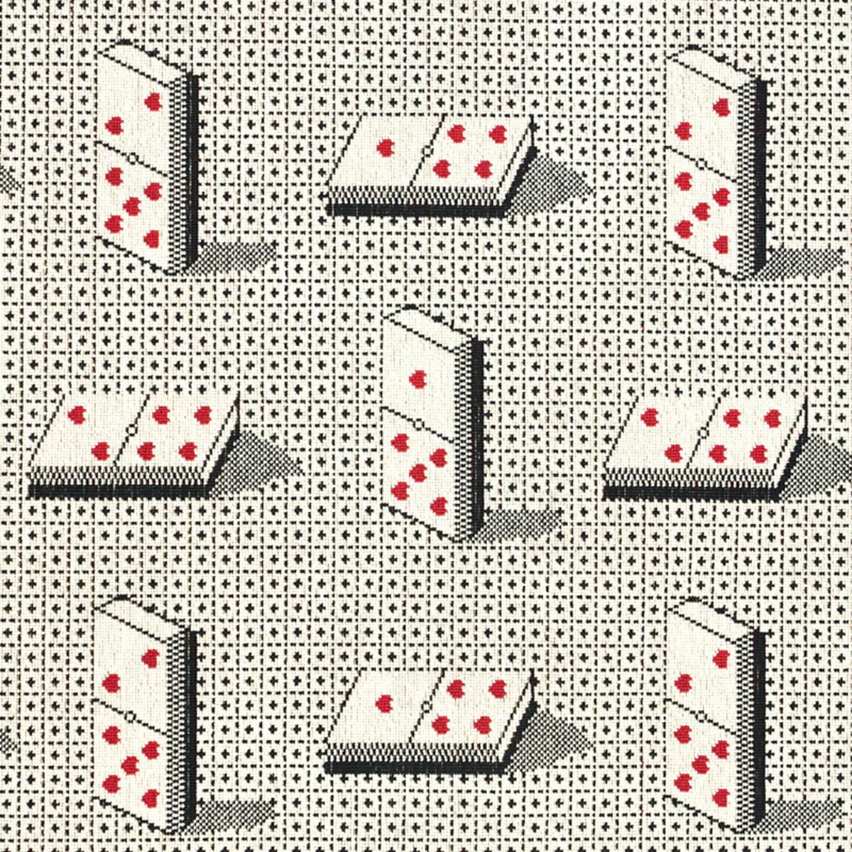 SCHUMACHER DOMINO EPINGLE BLACK FABRIC | Atlanta Fabrics