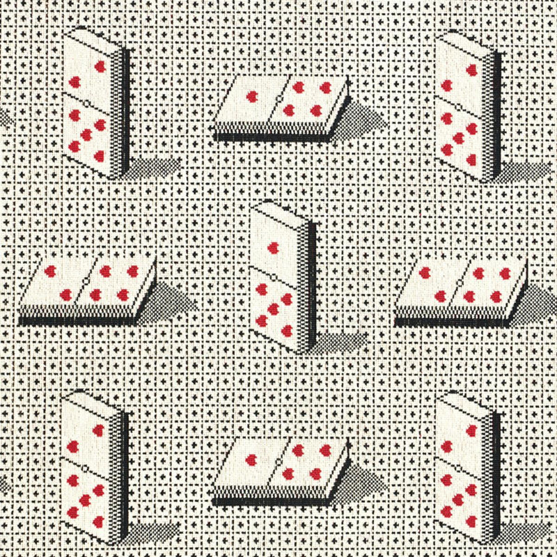 SCHUMACHER DOMINO EPINGLE BLACK FABRIC | Atlanta Fabrics