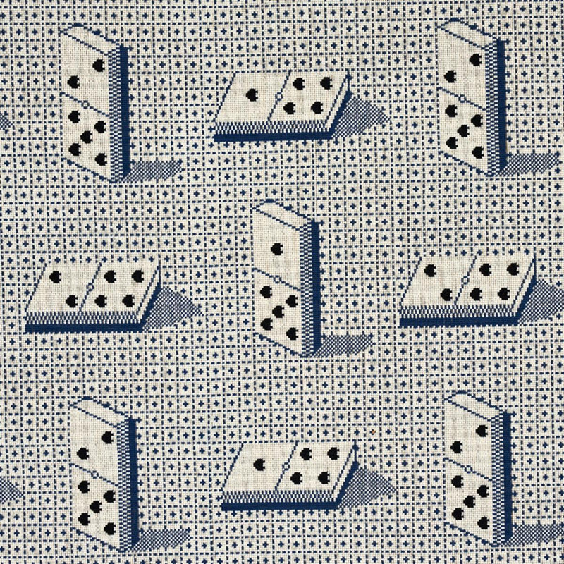 SCHUMACHER DOMINO EPINGLE BLUE FABRIC | Atlanta Fabrics