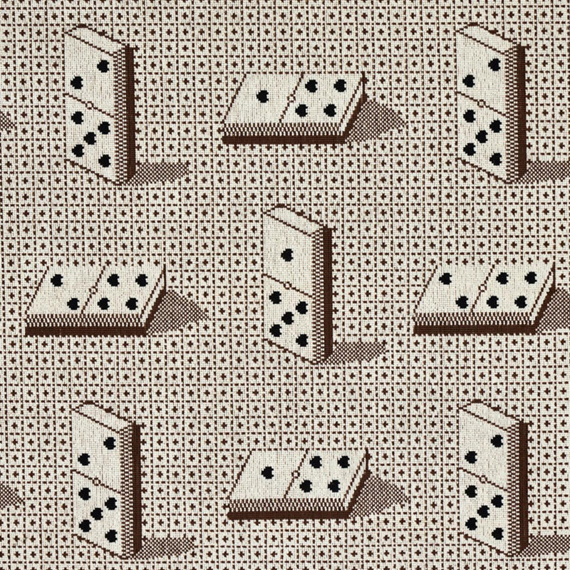 SCHUMACHER DOMINO EPINGLE BROWN FABRIC | Atlanta Fabrics
