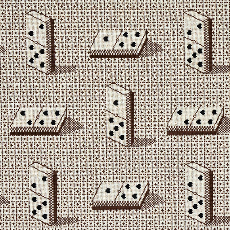Schumacher DOMINO ÌäPINGLÌä BROWN Fabric | Atlanta Fabrics