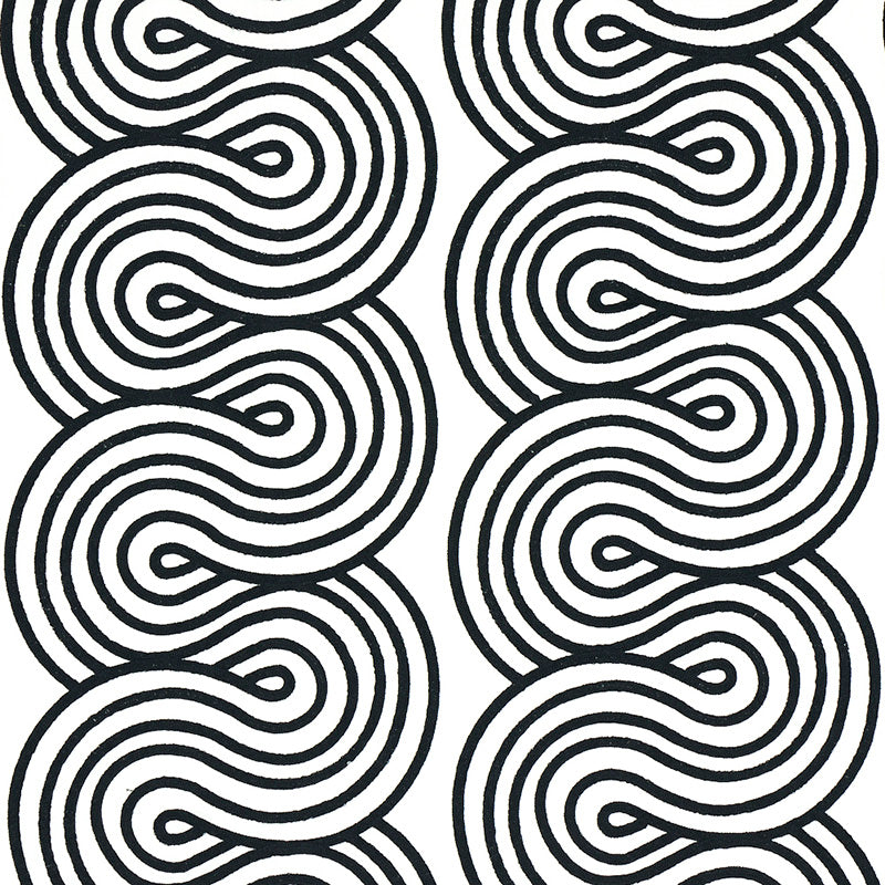 Schumacher Giraldi Embroidery BLACK Fabric | Atlanta Fabrics