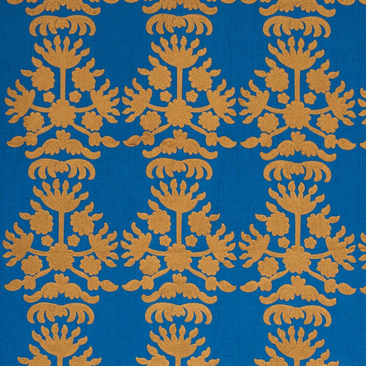 SCHUMACHER Cybele Embroidery BLUE FABRIC | Atlanta Fabrics