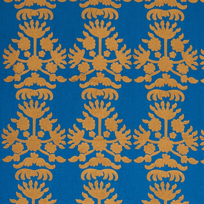 SCHUMACHER Cybele Embroidery BLUE FABRIC | Atlanta Fabrics