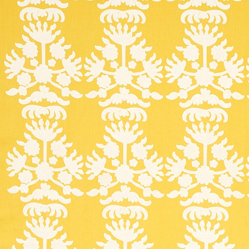 SCHUMACHER Cybele Embroidery YELLOW FABRIC | Atlanta Fabrics