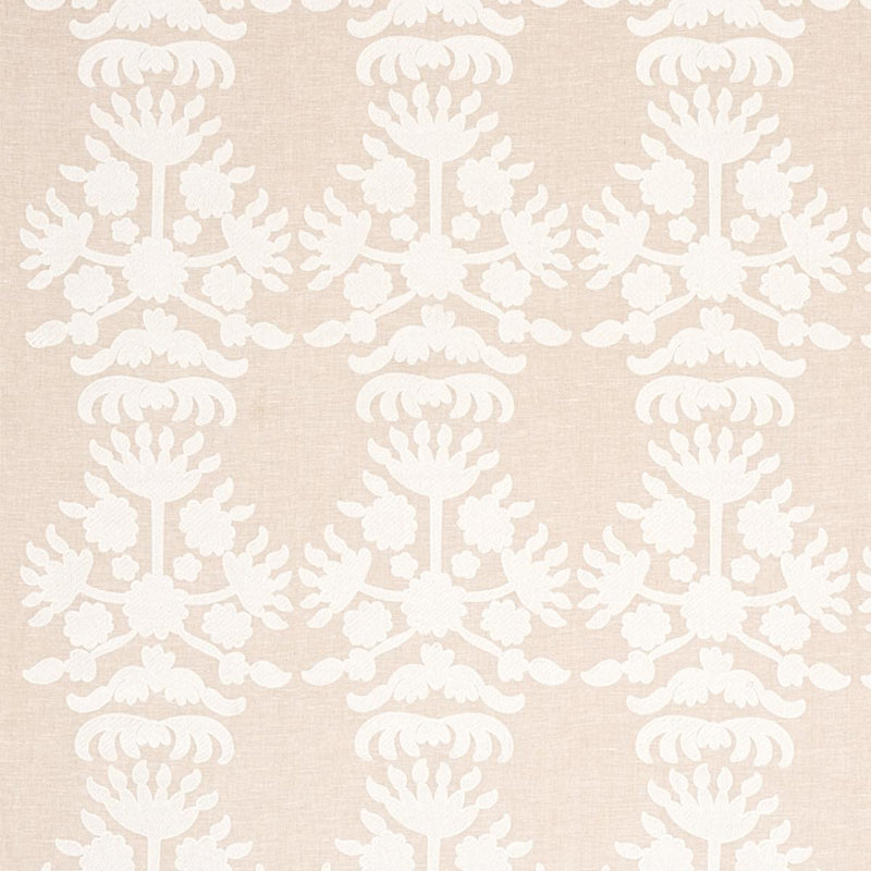 SCHUMACHER Cybele Embroidery NATURAL FABRIC | Atlanta Fabrics