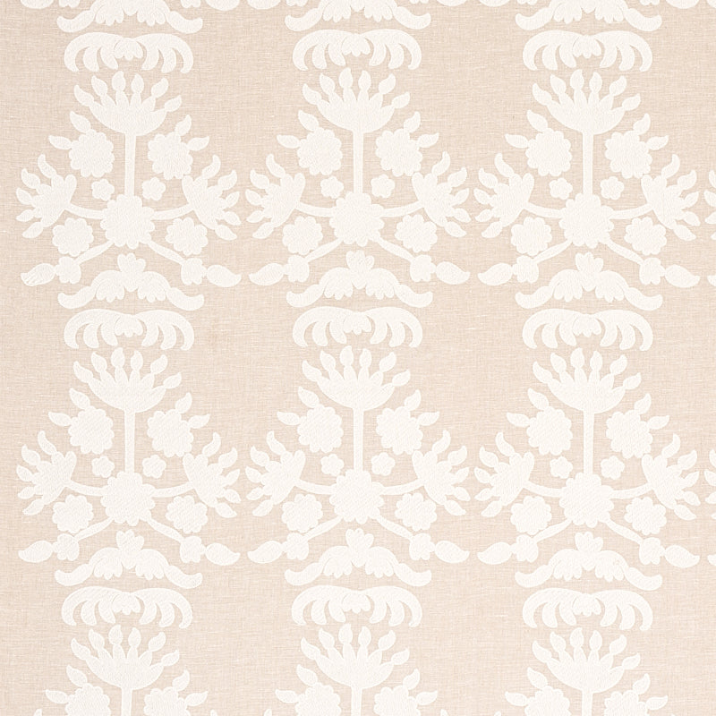 Schumacher Cybele Embroidery NATURAL Fabric | Atlanta Fabrics