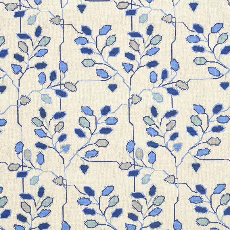 Schumacher TUMBLE WEED ÌäPINGLÌä DELFT BLUE Fabric | Atlanta Fabrics