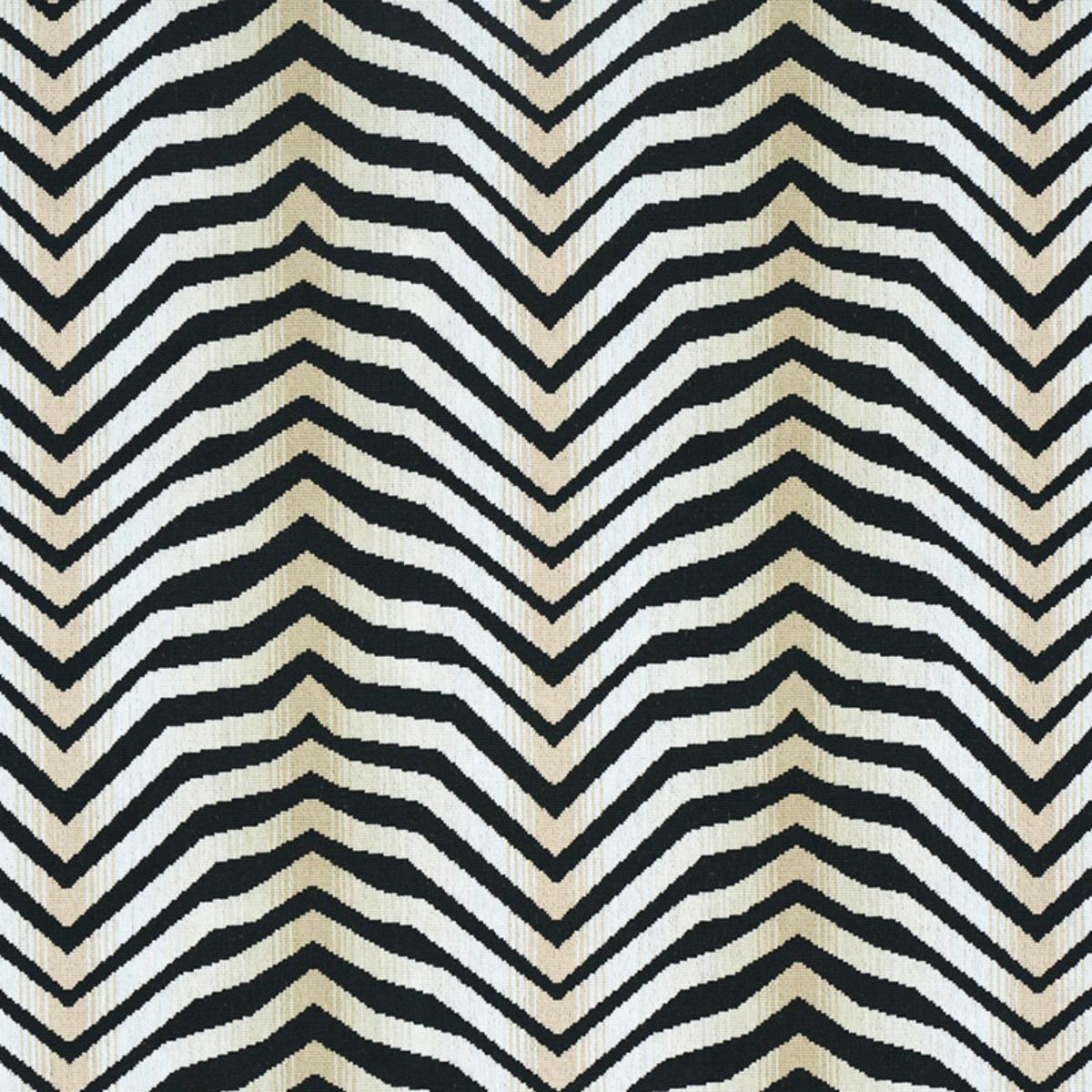 SCHUMACHER ARCURE EPINGLE ZEBRA BLACK FABRIC | Atlanta Fabrics