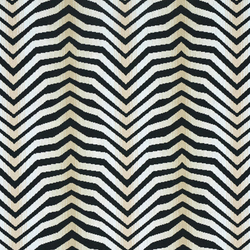 SCHUMACHER ARCURE EPINGLE ZEBRA BLACK FABRIC | Atlanta Fabrics