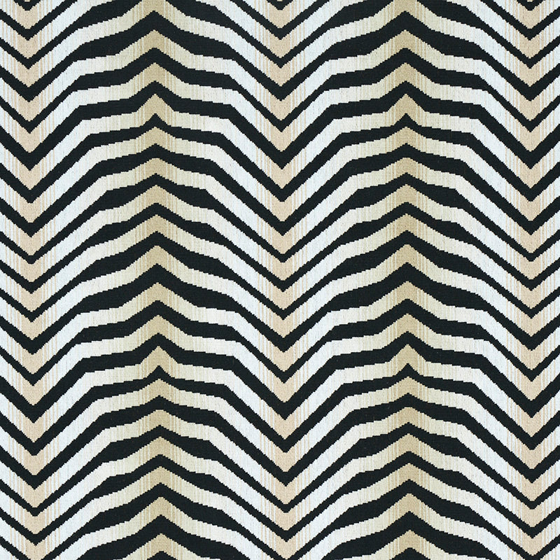 Schumacher ARCURE ÌäPINGLÌä ZEBRA BLACK Fabric | Atlanta Fabrics