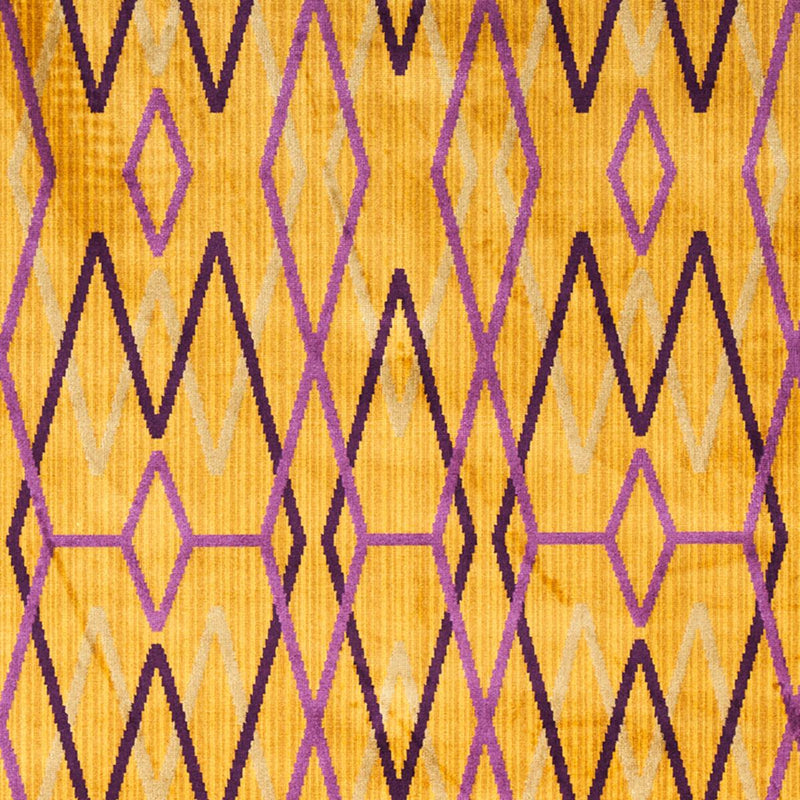 SCHUMACHER KYOTO TRELLIS SAFFRON FABRIC | Atlanta Fabrics