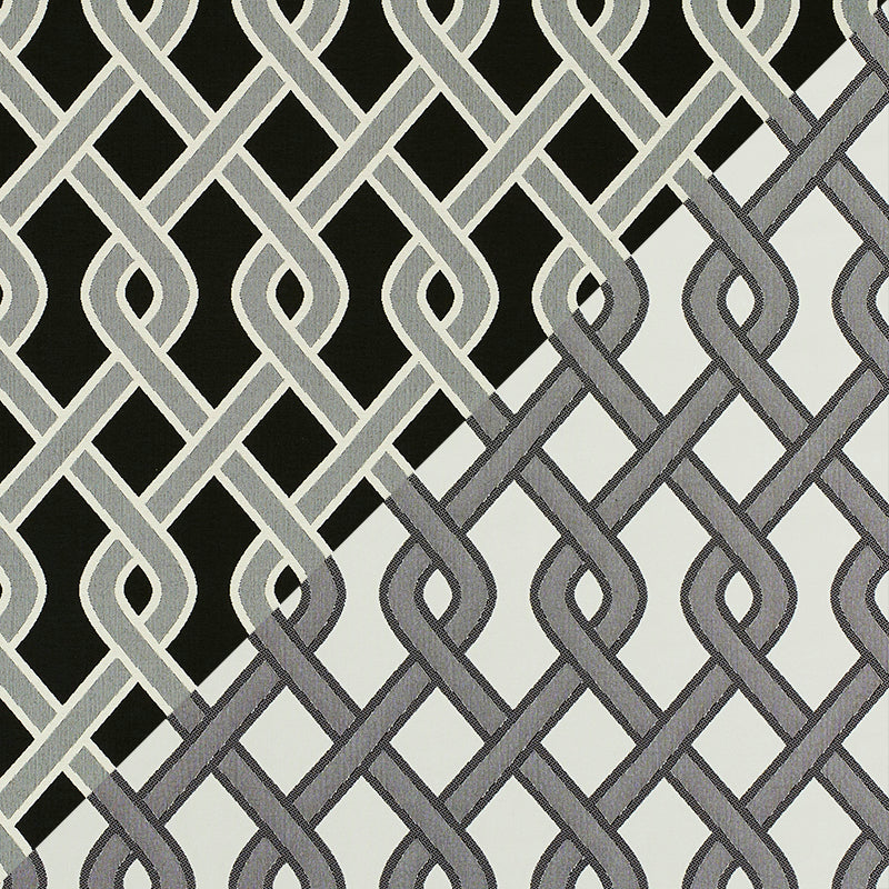 Schumacher CLEO TRELLIS INDOOR/OUTDOOR BLACK Fabric | Atlanta Fabrics