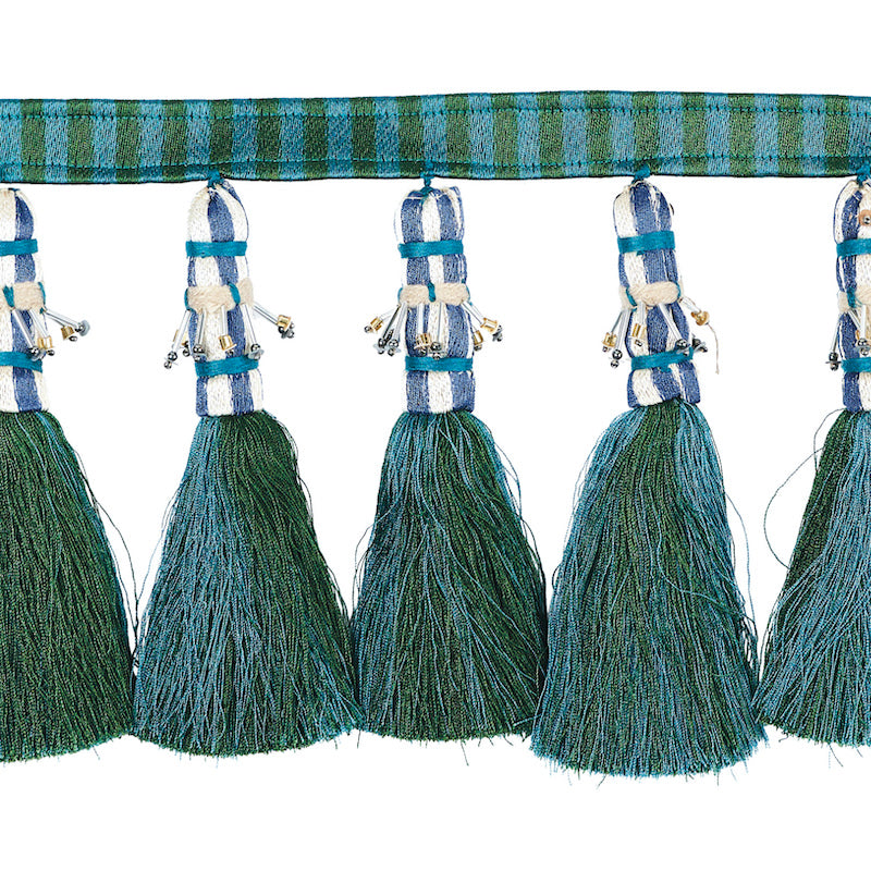 Schumacher ANTONY TASSEL TRIM PEACOCK & GREEN Trim | Atlanta Fabrics