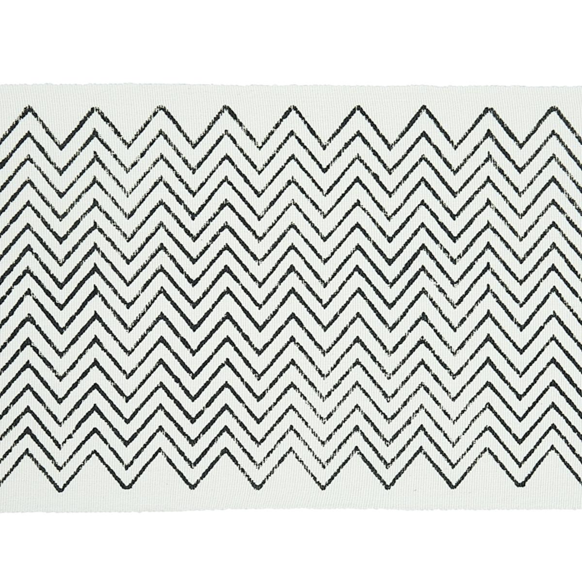 Schumacher LEORA HAND BLOCKED TAPE CHARCOAL Trim | Atlanta Fabrics