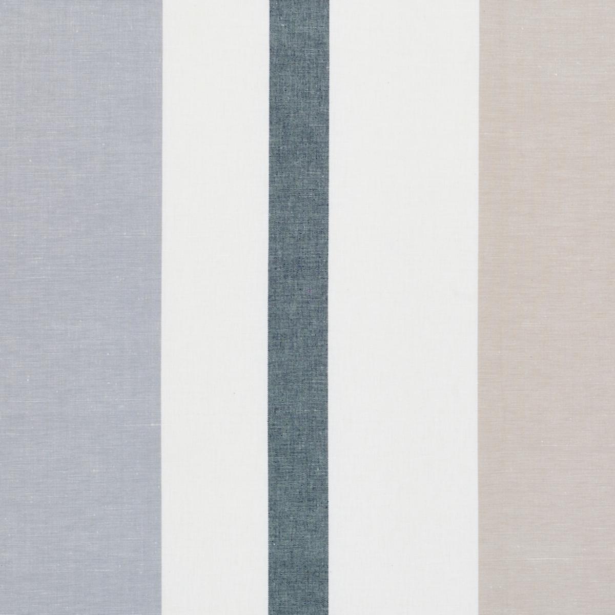 SCHUMACHER LOLLAND LINEN STRIPE GREY & SAND FABRIC | Atlanta Fabrics
