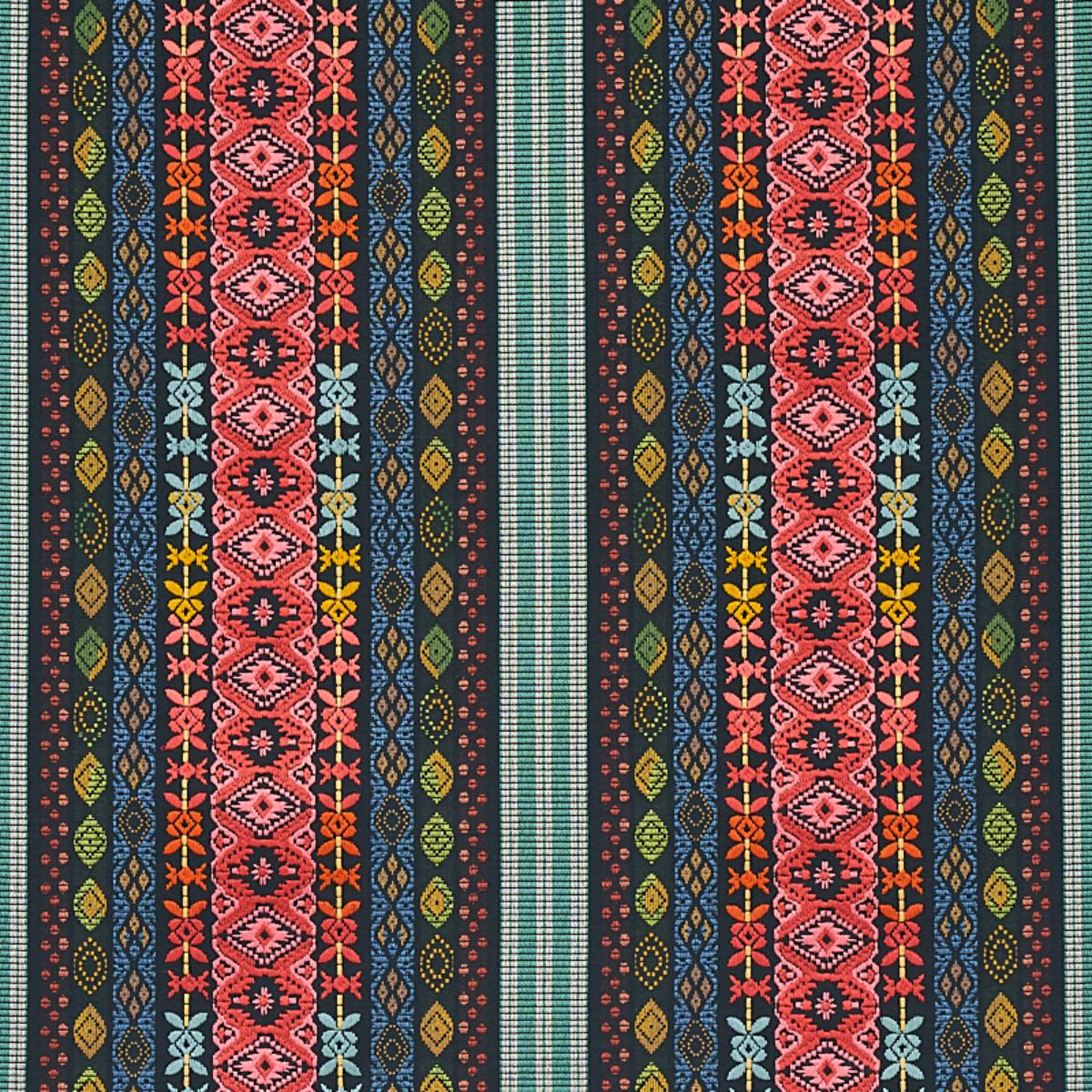 SCHUMACHER COSIMA EMBROIDERY CARBON MULTI FABRIC | Atlanta Fabrics