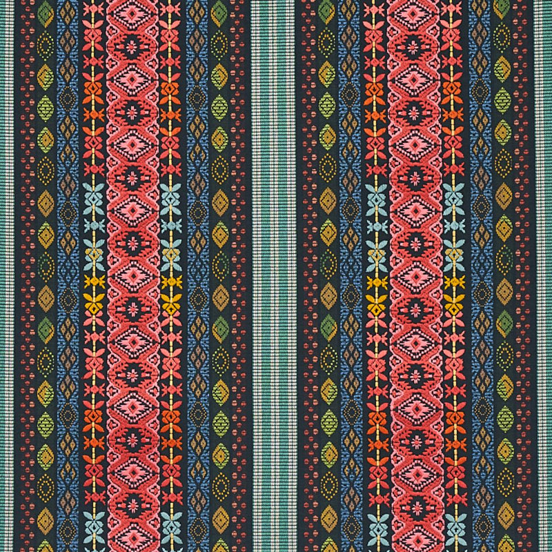 SCHUMACHER COSIMA EMBROIDERY CARBON MULTI FABRIC | Atlanta Fabrics