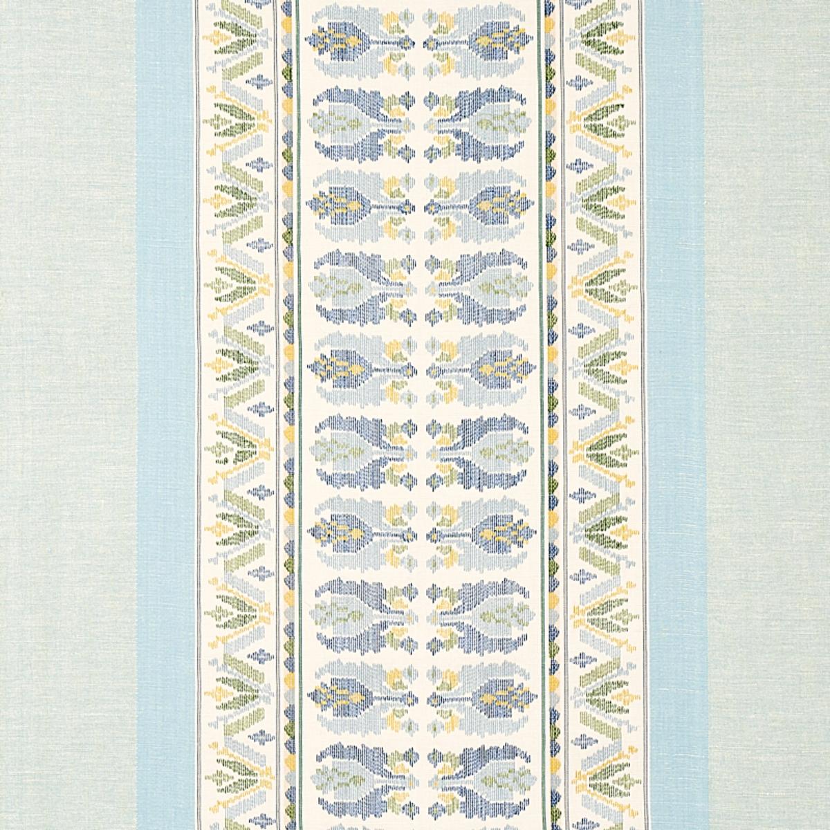 SCHUMACHER SANDOR STRIPE EMBROIDERY CHAMBRAY FABRIC | Atlanta Fabrics