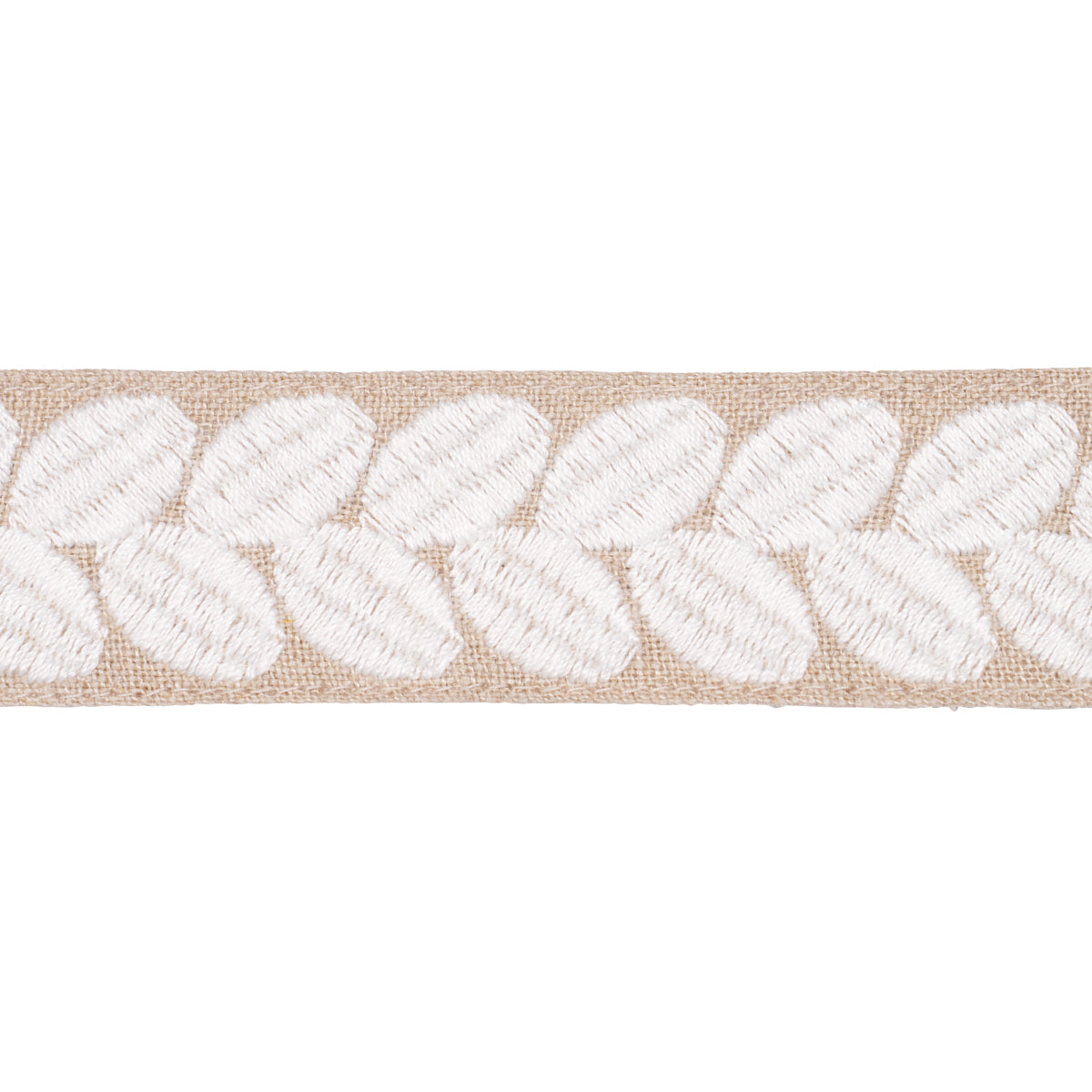 Schumacher BERKELEY TAPE NARROW IVORY ON NATURAL Trim | Atlanta Fabrics