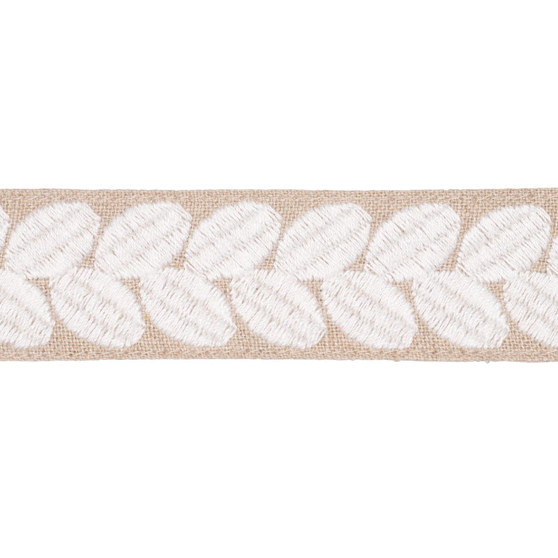 Schumacher BERKELEY TAPE NARROW IVORY ON NATURAL Trim | Atlanta Fabrics