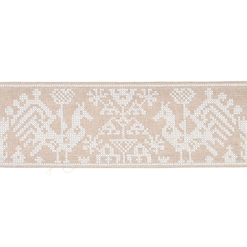 Schumacher TARPAN EMBROIDERED TAPE NATURAL Trim | Atlanta Fabrics
