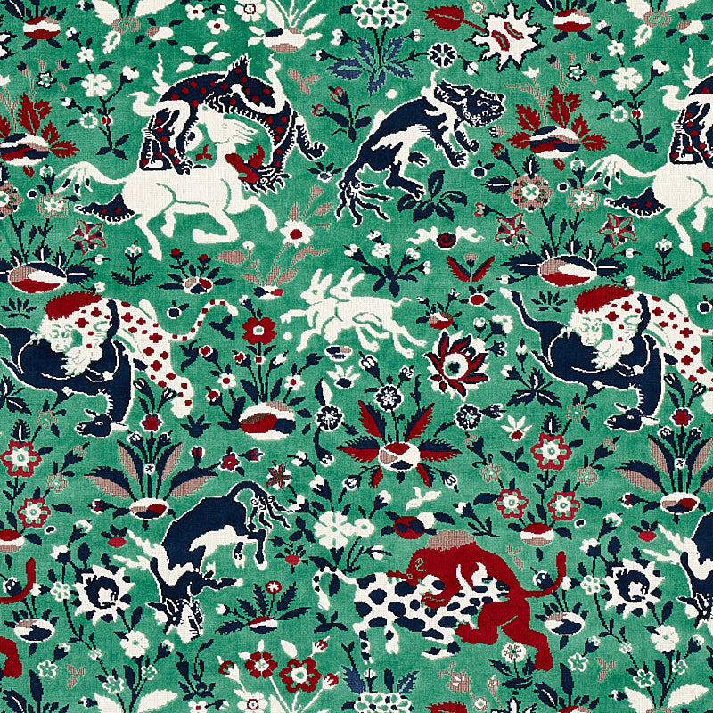 Schumacher SAINT AMBROSE VELVET JADE Fabric | Atlanta Fabrics
