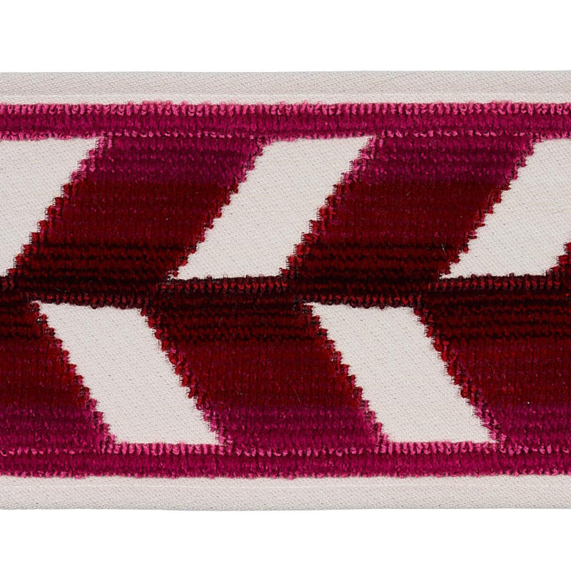 SCHUMACHER CHEVRON STRIE VELVET TAPE GARNET TRIM | Atlanta Fabrics