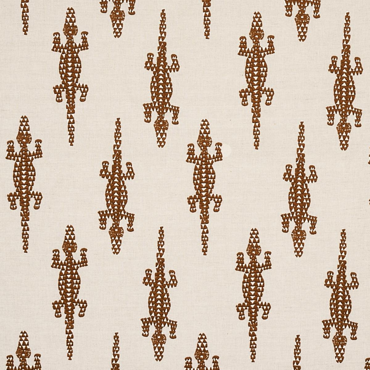 SCHUMACHER BARACOA EMBROIDERY BROWN FABRIC | Atlanta Fabrics