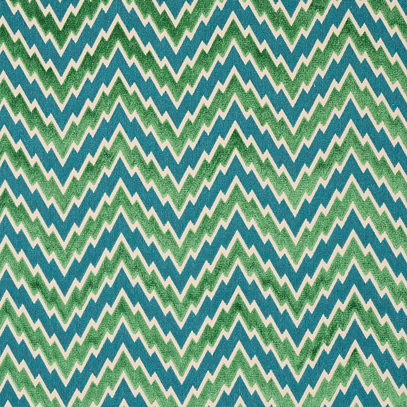 Schumacher FLORENTINE CHEVRON VELVET EMERALD Fabric | Atlanta Fabrics