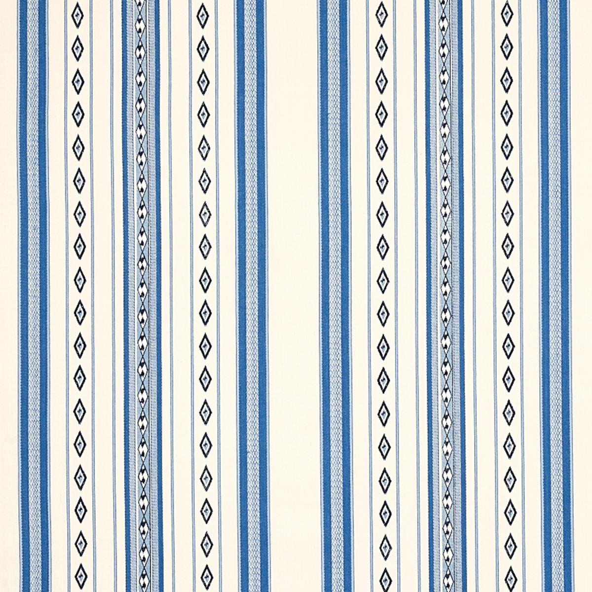 SCHUMACHER DAKOTA STRIPE BLUE FABRIC | Atlanta Fabrics