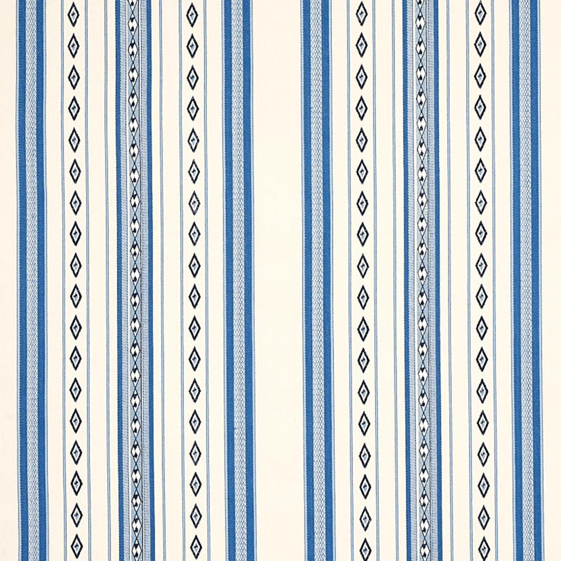 SCHUMACHER DAKOTA STRIPE BLUE FABRIC | Atlanta Fabrics
