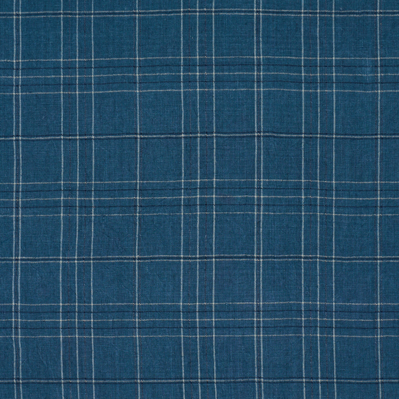 Schumacher NILS PLAID LINEN DENIM Fabric | Atlanta Fabrics