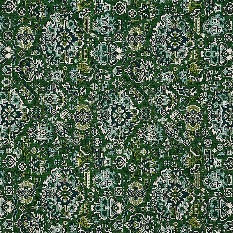 SCHUMACHER PALLAY EPINGLE EMERALD FABRIC | Atlanta Fabrics