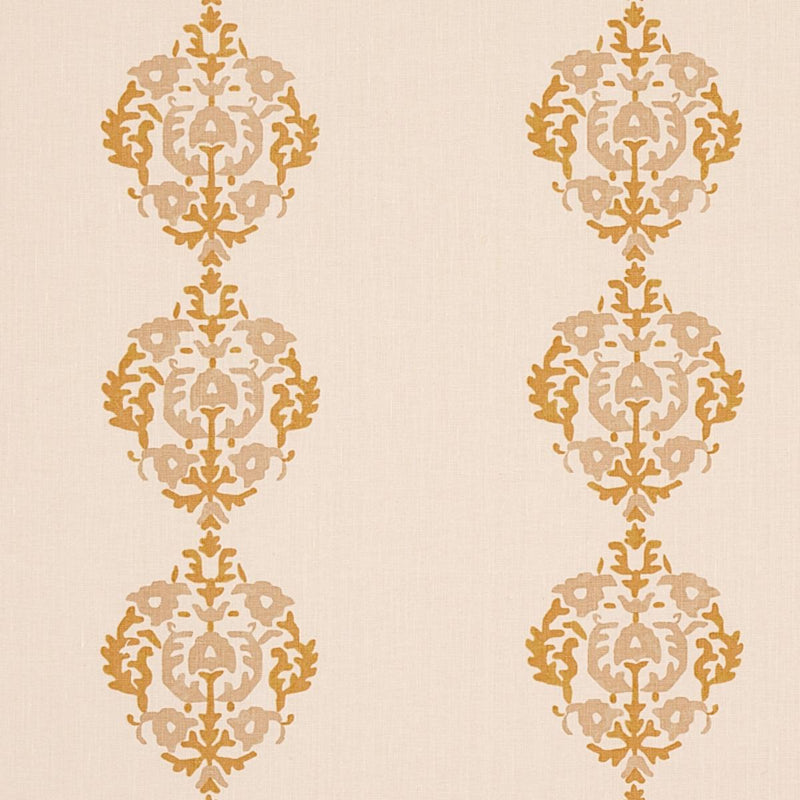 SCHUMACHER CONSTANTINE NATURAL & OCHRE FABRIC | Atlanta Fabrics