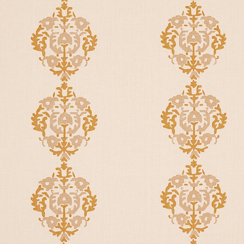 Schumacher CONSTANTINE NATURAL & OCHRE Fabric | Atlanta Fabrics