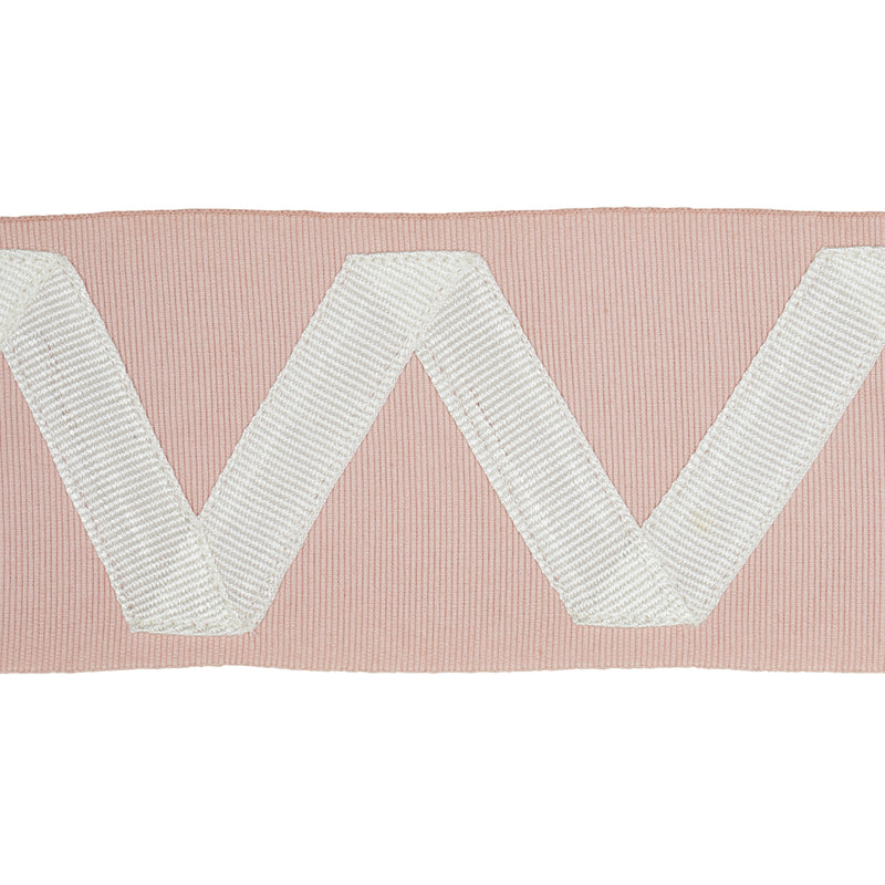 Schumacher LEGERE APPLIQUÌä TAPE IVORY ON BLUSH Trim | Atlanta Fabrics